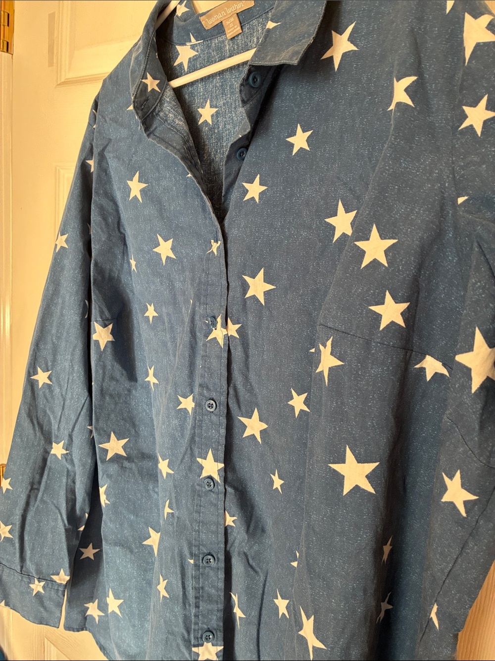 WomanWithin Size 2X Star-Print Button-Up Shirt - Unbranded - Picture 6 of 10